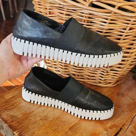 Jeffrey Campbell Cube Black and White Leather Shoes Sz 9 - Picture 7 of 16